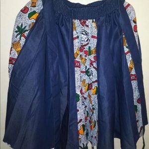 African fabric skirt.